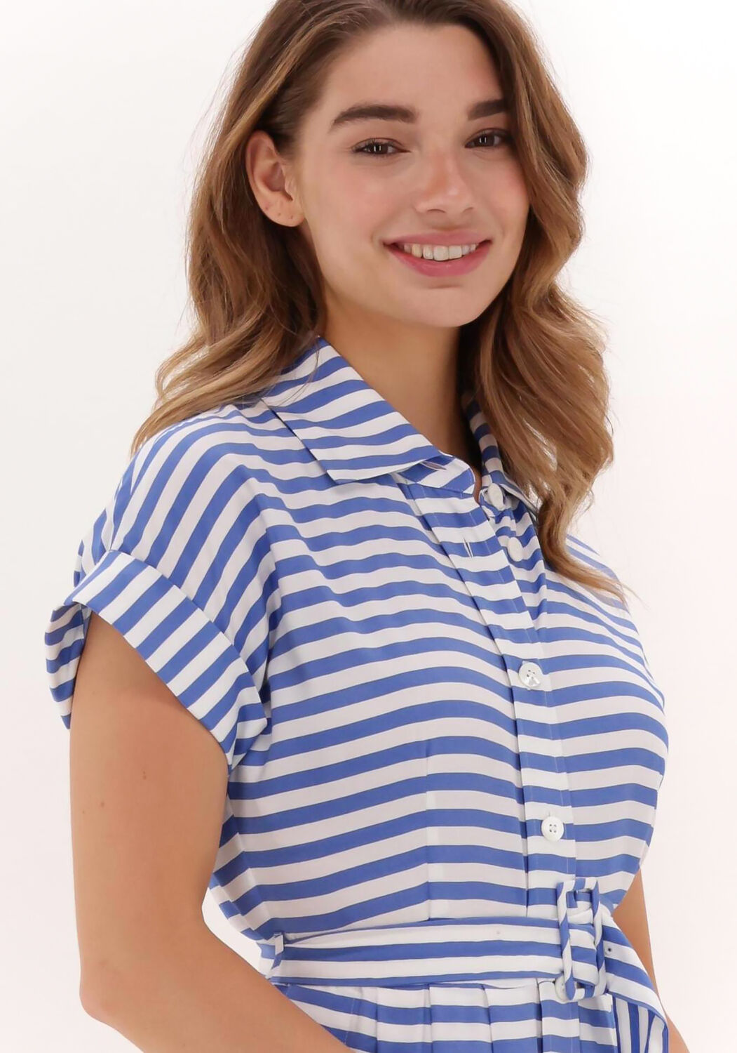 Blauw wit gestreepte jurk deals