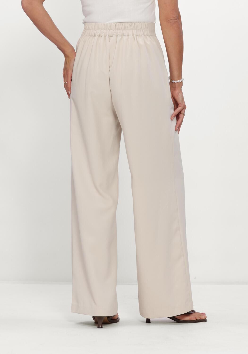 Beige NEO NOIR Wijde broek LUNET CREPE PANTS - large