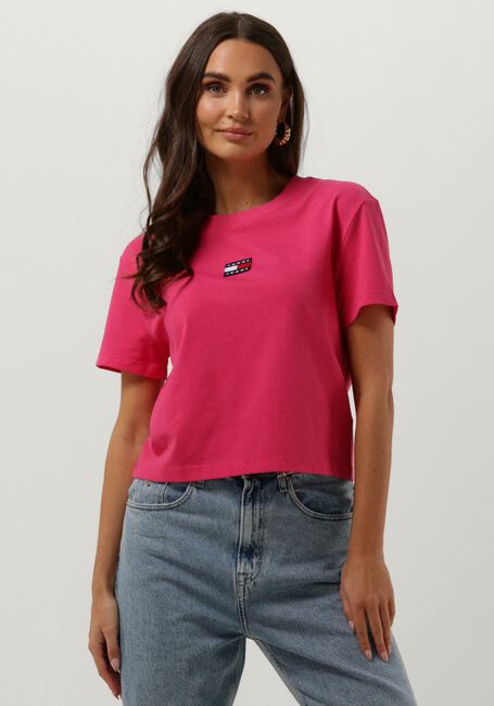 Roze TOMMY JEANS T-shirt TJW TOMMY CENTER BADGE TEE - large
