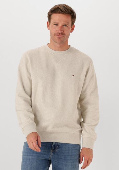 Ecru TOMMY HILFIGER Sweater ESS SEASONAL FLEECE CREWNECK - large