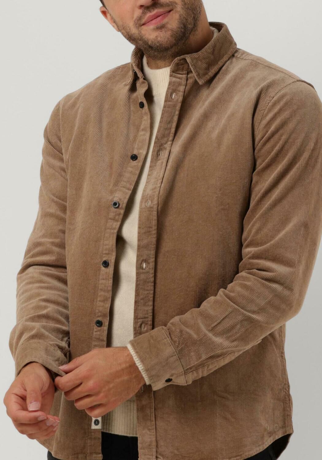 beige anerkjendt overshirt akleif corduroy shirt