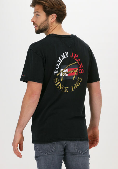 Zwarte TOMMY JEANS T-shirt TJM SS VINTAGE CIRCULAR TEE - large