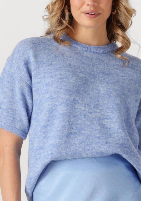 Lichtblauwe SELECTED FEMME T-shirt SLFMALINE-LILIANA 2/4 KNIT O-NECK - large