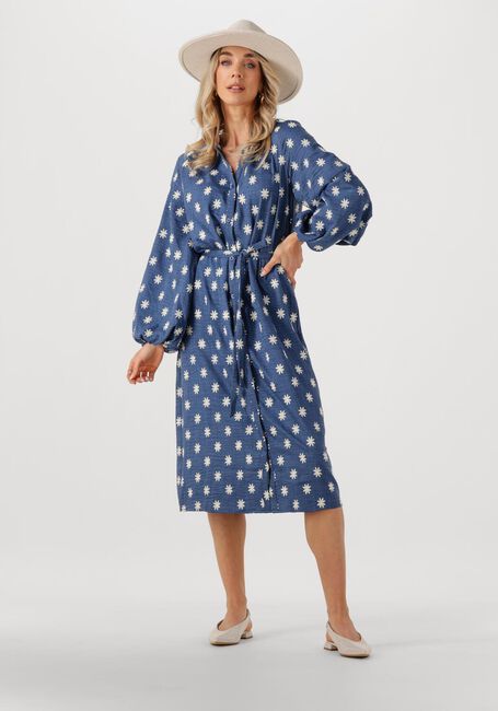 Blauwe YDENCE Midi jurk DRESS CASEY - large
