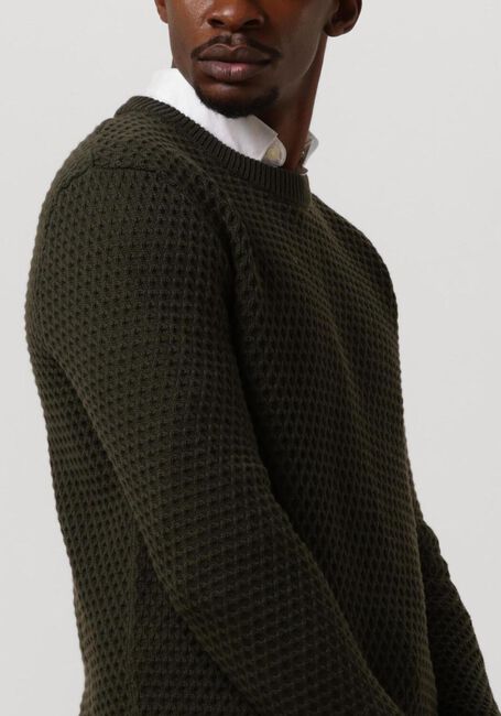Donkerblauwe SELECTED HOMME Trui REMY LS KNIT ALL STU CREW NECK W CAMP - large