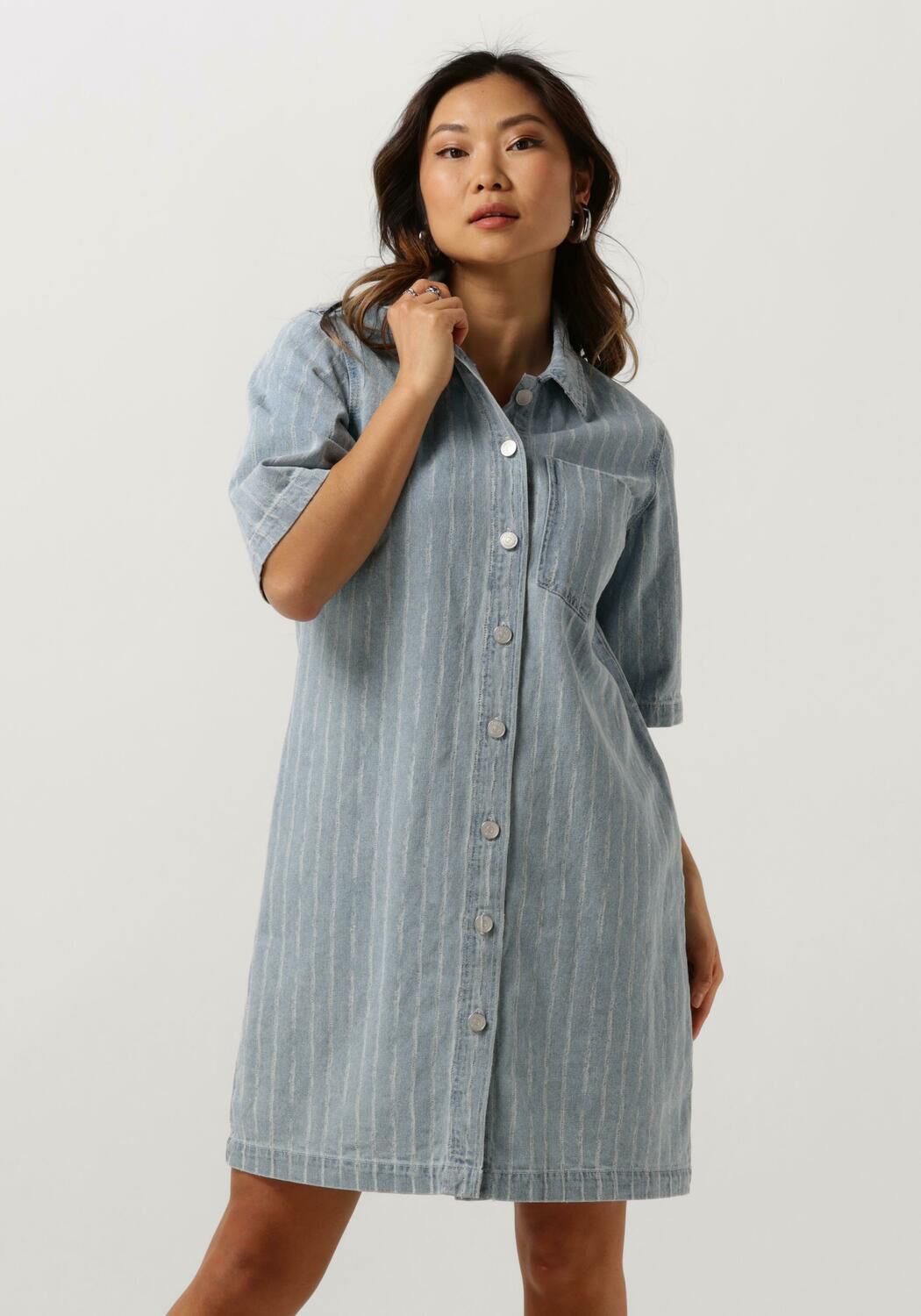 OBJECT Dames Jurken Objsali Denim Dress Blauw