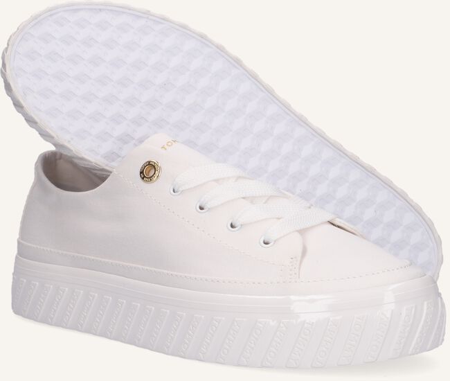 Witte TOMMY HILFIGER Lage sneakers SHINY FLATFORM VULC Witte TOMMY HILFIGER Lage sneakers SHINY FLATFORM VULC - large