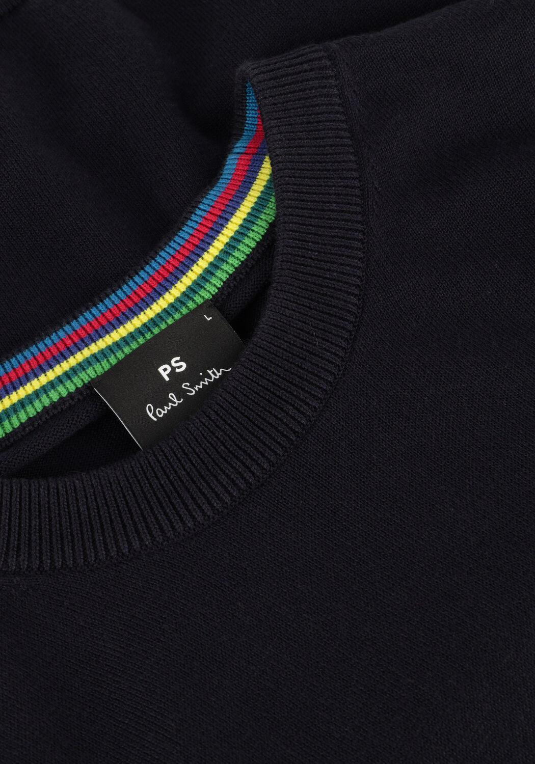 Donkerblauwe PS PAUL SMITH Trui MENS SWEATER CREW NECK ZEB BAD - large