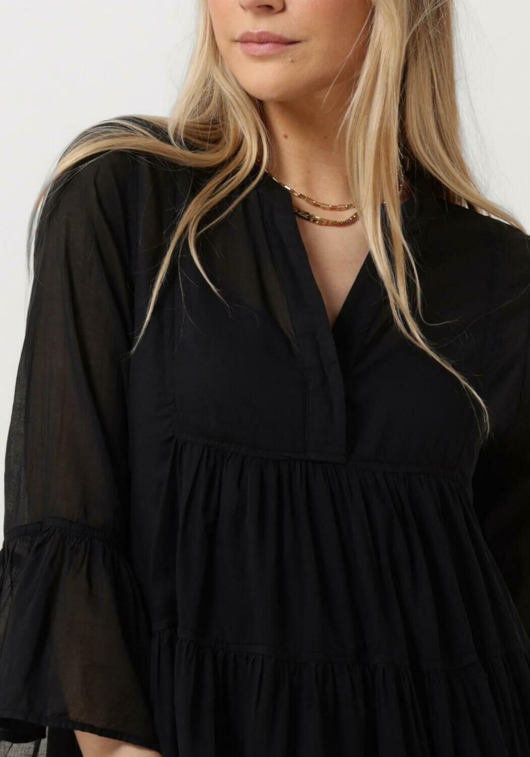 zwarte devotion maxi jurk manousia