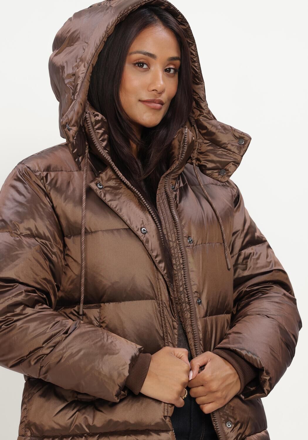 Bruine MOS MOSH Gewatteerde jas MMJILLY METALLIC DOWN JACKET - large
