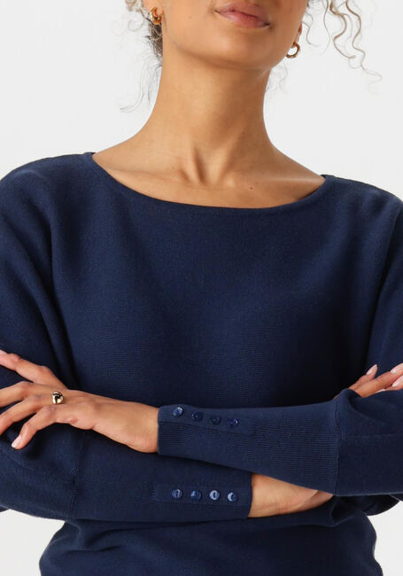 Donkerblauwe NUKUS Trui BATWING PULLOVER PLAIN - large
