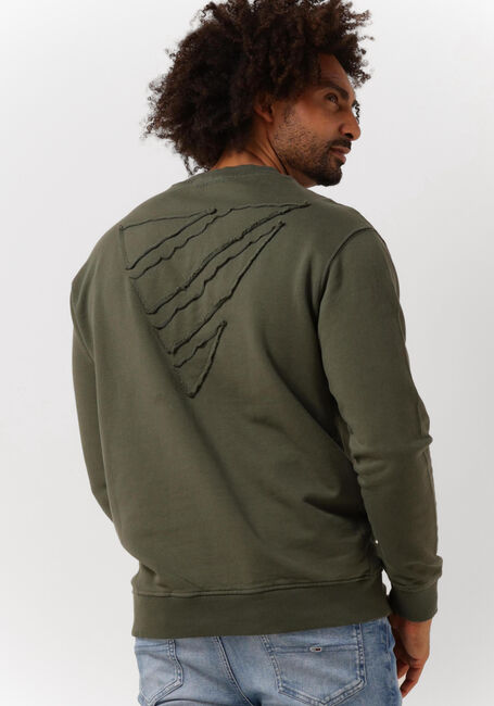 Olijf PUREWHITE Trui ORGANIC FABRIC CREWNECK WITH TRIANGLE SELF FABRIC PATCH ON BACK - large