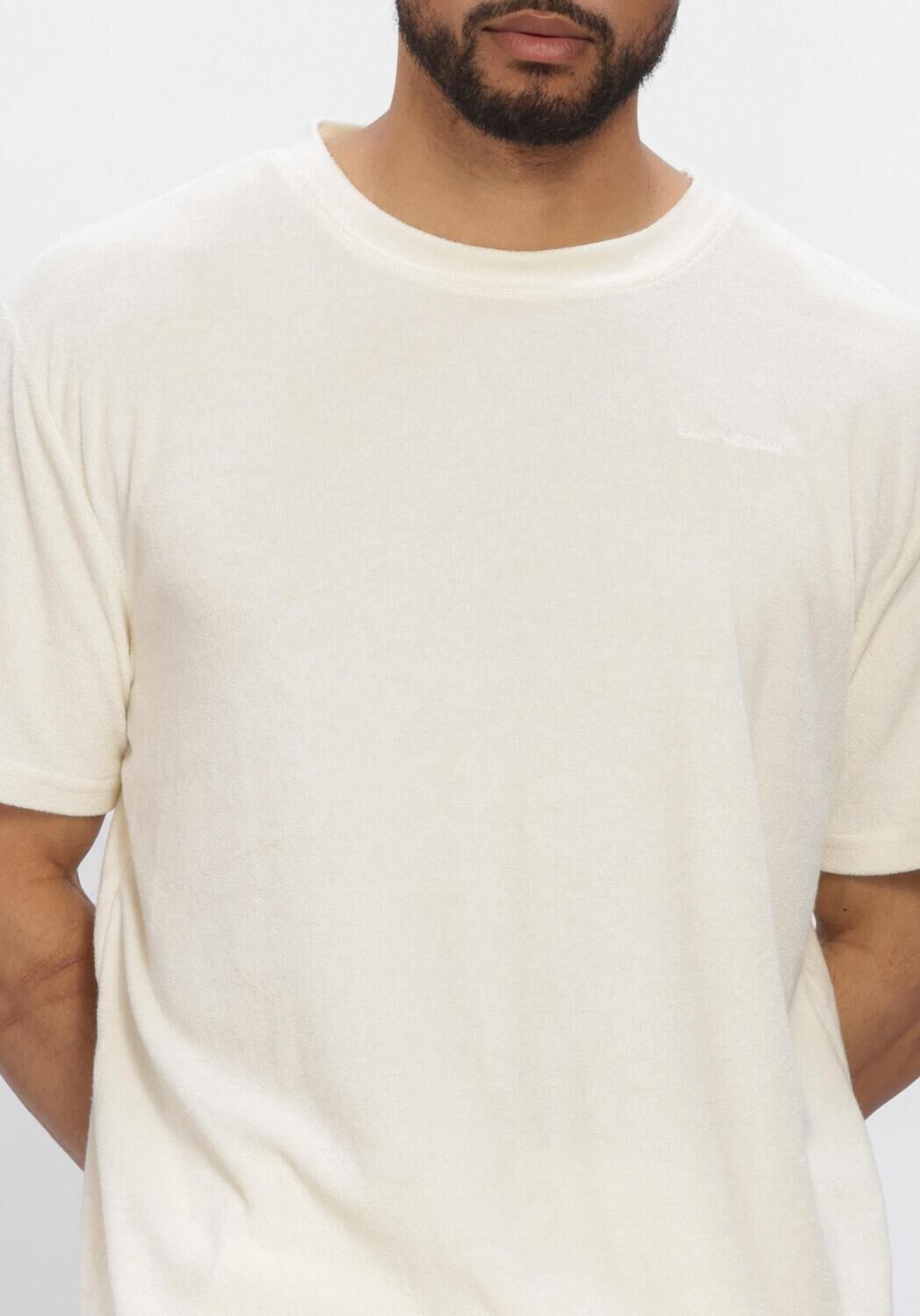 Ecru ANERKJENDT T-shirt AKVILLADS FROTTE T - large