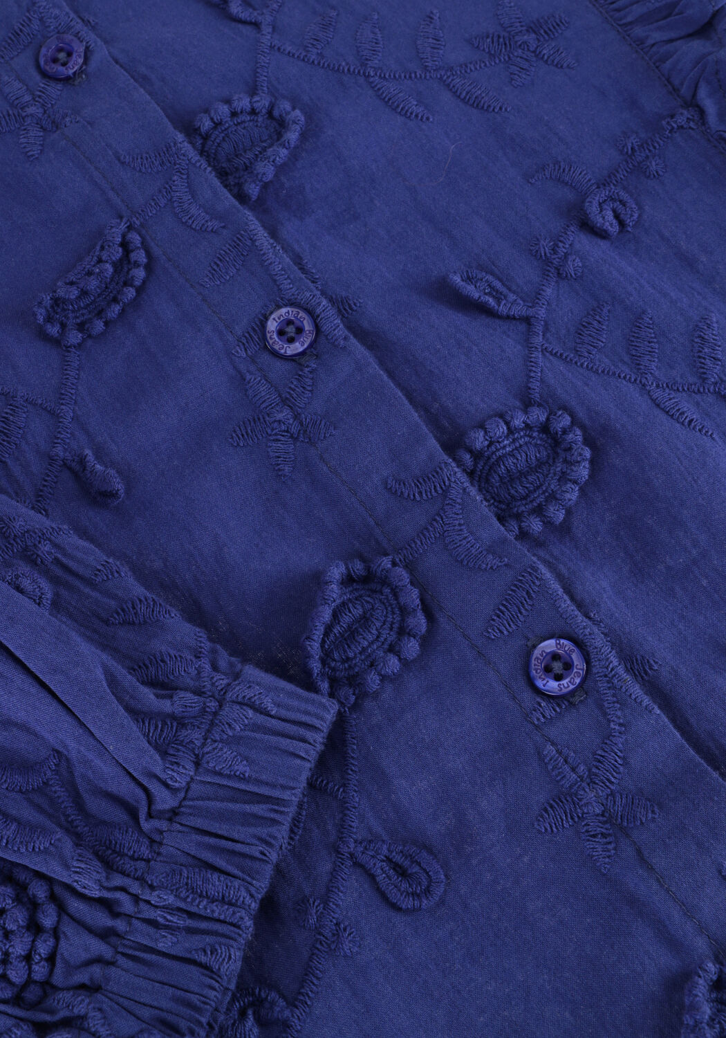 INDIAN BLUE JEANS Meisjes Blouses Flower Ruffle Shirt Longsleeve Kobalt