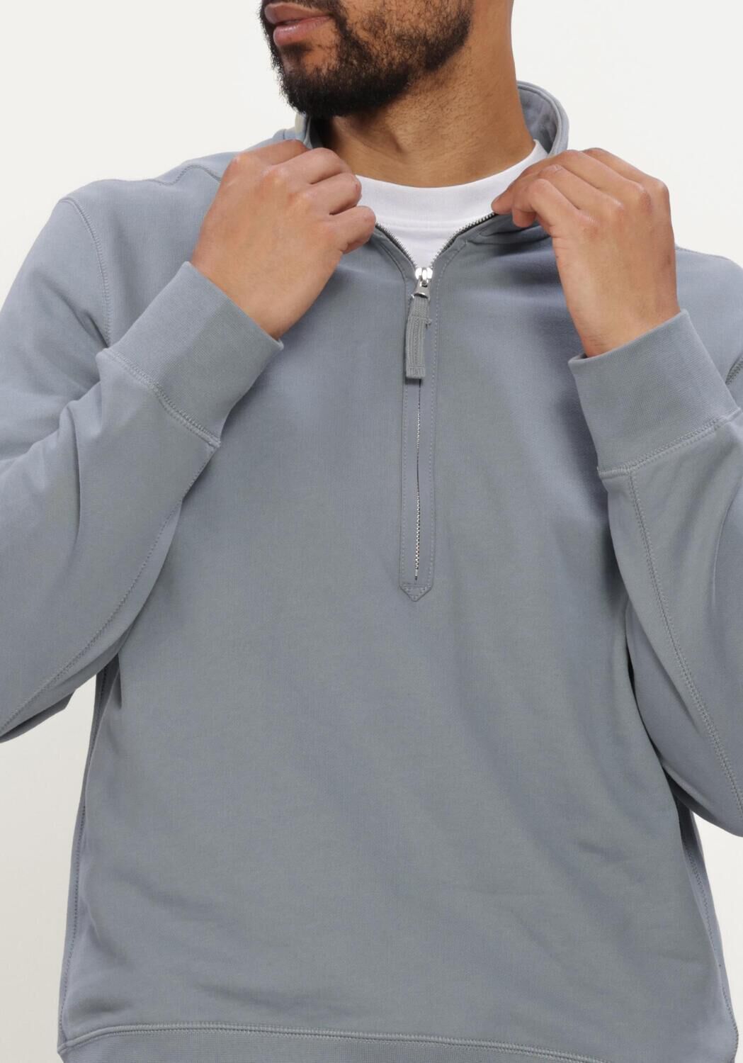 Grijze CALVIN KLEIN Coltrui LS EU 350TERRY BADGE QTR ZIP - large