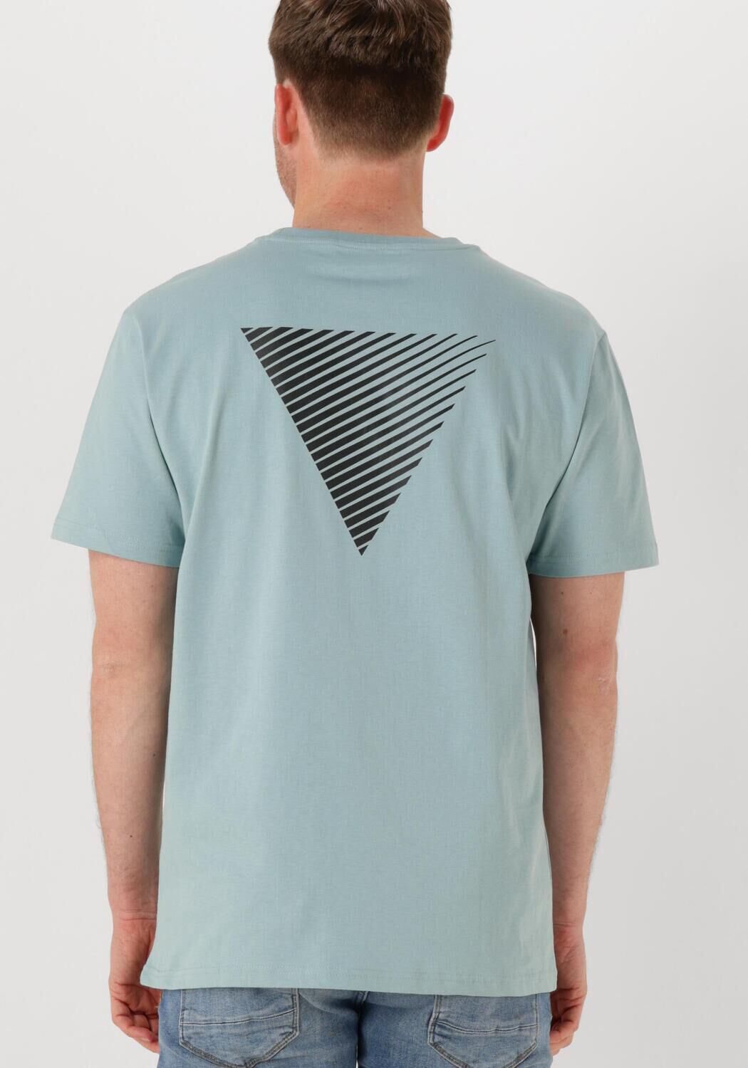 PURE PATH Heren Polo's & T-shirts Regular Fit Crewneck Ss T-shirts Lichtblauw