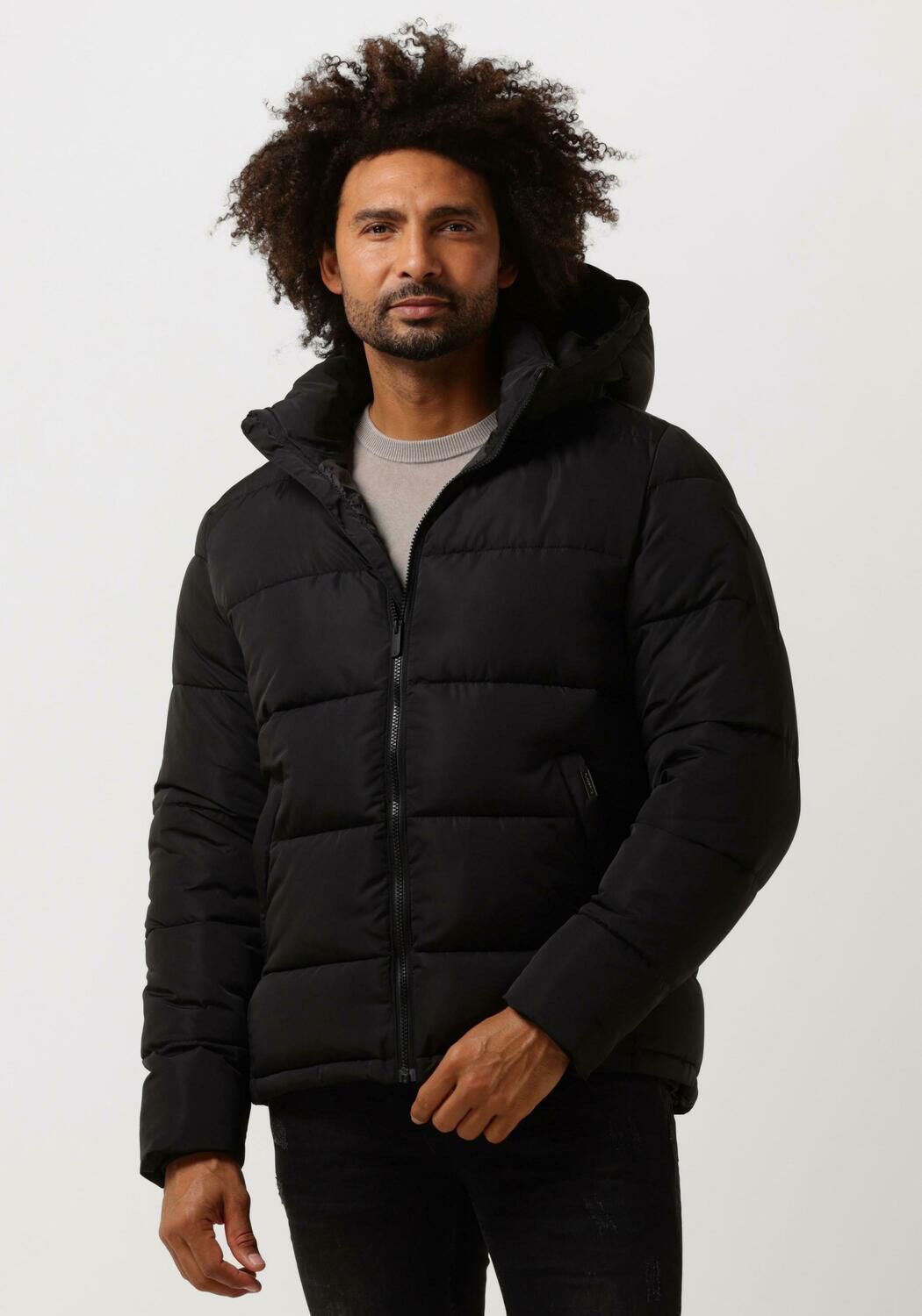 Next Winterjack zwart-lichtgrijs casual uitstraling Mode Jacks Winterjacks 