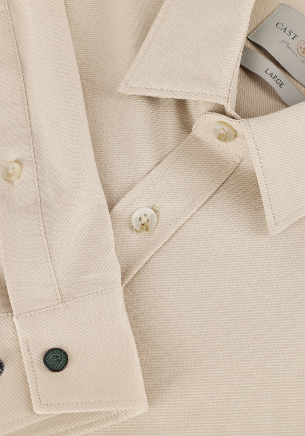 Zand CAST IRON Casual overhemd LONG SLEEVE SHIRT TWILL JERSEY 2 TONE - large