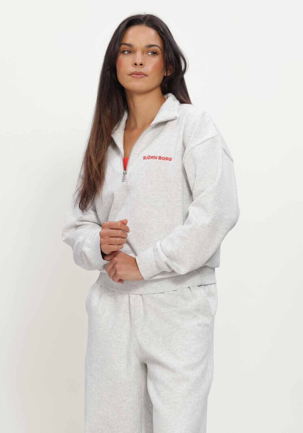 BJORN BORG Dames Truien & Vesten Borg Halfzip Sweatshirt Lichtgrijs