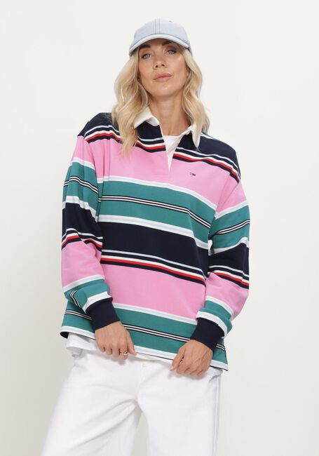 Multi TOMMY JEANS Trui TJW RLX MULTI STRIPE RUGBY EXT - large