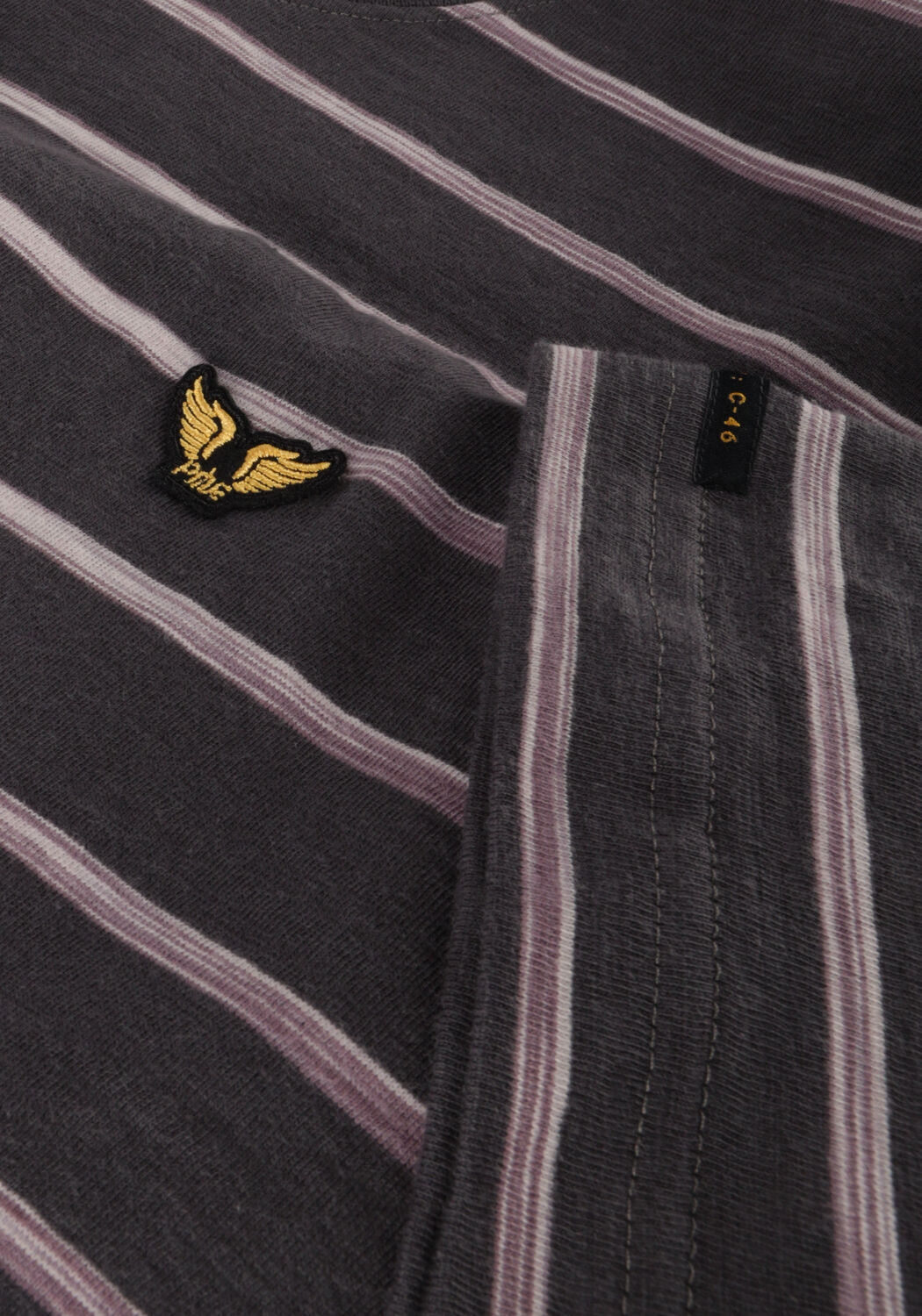 Donkerblauwe PME LEGEND T-shirt SHORT SLEEVE R-NECK SPACE YD STRIPED JERSEY - large