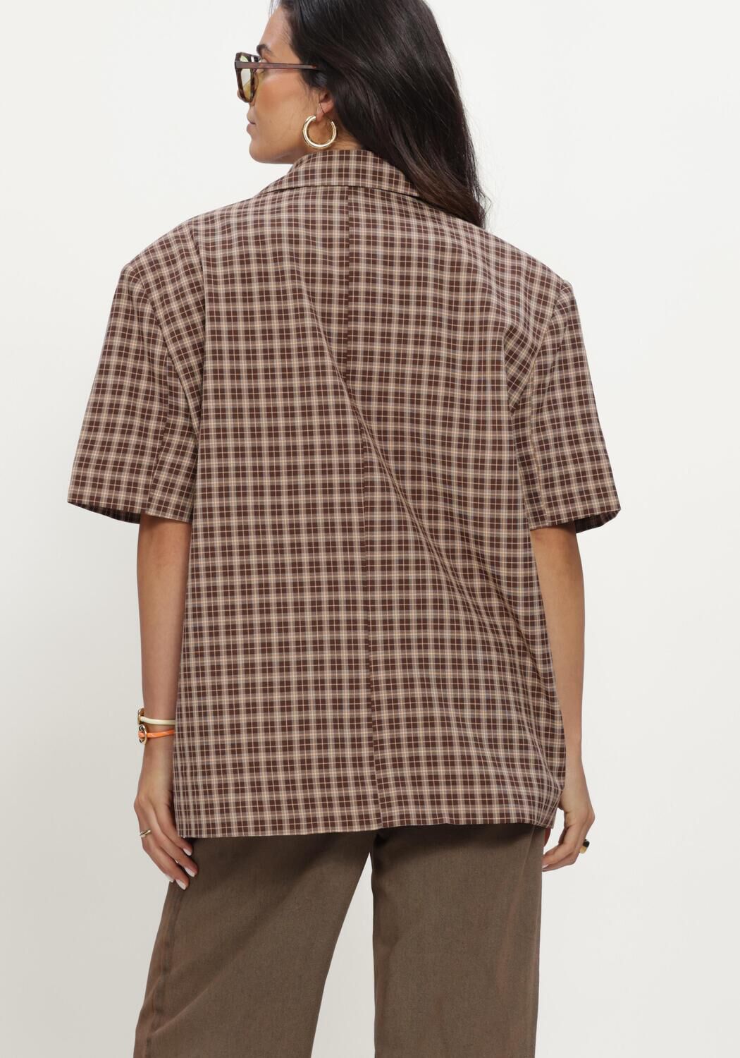 Bruine REFINED DEPARTMENT Top LADIES WOVEN OVERSIZED CLOSURE TOP ELLA - large