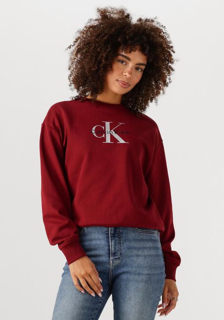 Bordeaux CALVIN KLEIN Trui LS MONOLOGO FRENCH TERRY RLXD CR - large