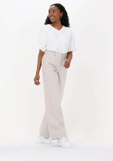 Beige VANILIA Wijde broek REGULAR CHIC LINNEN PANTS - large