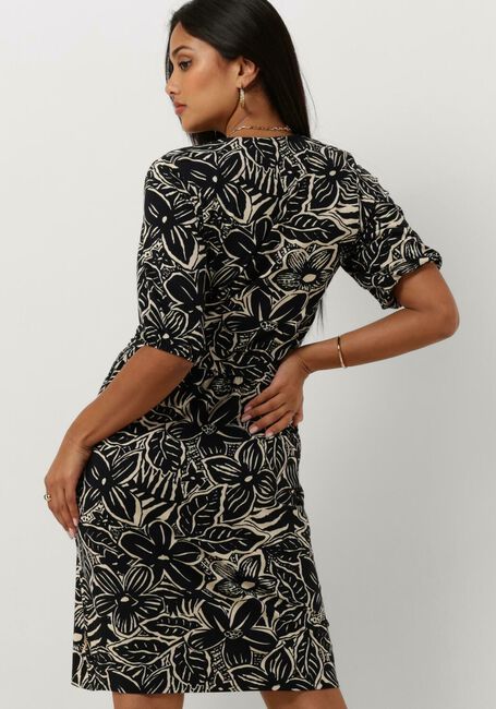 Zwarte JANSEN AMSTERDAM Mini jurk VFB506 JERSEY PRINTED WRAP DRESS 3/4 SLEEVE - large