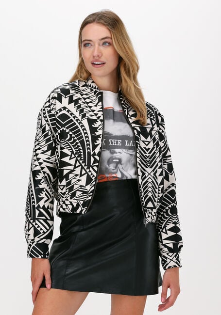 Zwarte ALIX THE LABEL Jack ETHNIC BOBMER JACKET - large