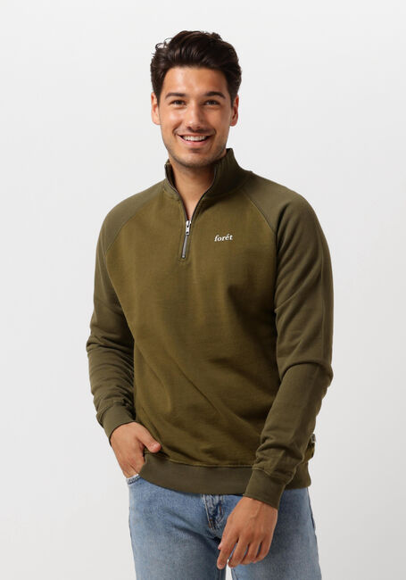 Groene FORÉT Sweater CREEK HALF ZIP - large