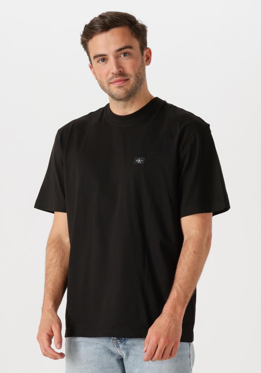 CALVIN KLEIN Heren Polo's & T-shirts Woven Label Relaxed Tee Zwart