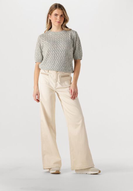 Lichtgrijze MOS MOSH T-shirt MMKARIN MARISOL SS LINEN KNIT - large