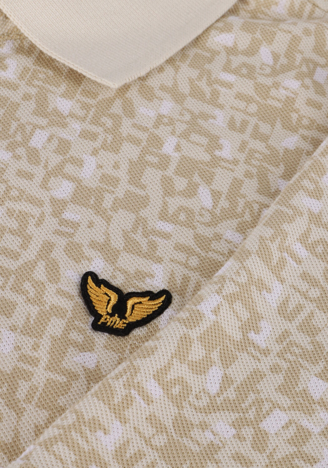 Beige PME LEGEND Polo SHORT SLEEVE POLO FINE PIQUE ALL OVER PRINT - large