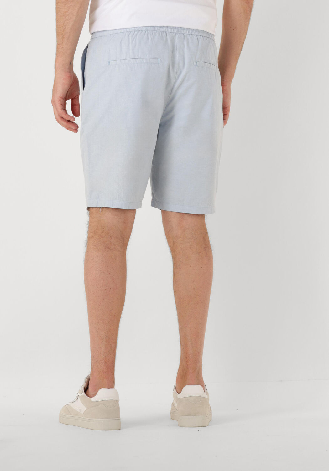 SCOTCH & SODA Heren Broeken Fave Cotton linen Twill Bermuda Lichtblauw