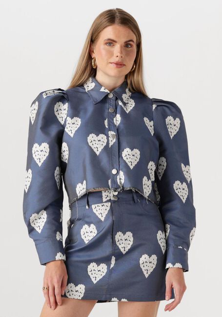 Blauwe STUDIO AMAYA Spijkerjas HEART JACKET - large