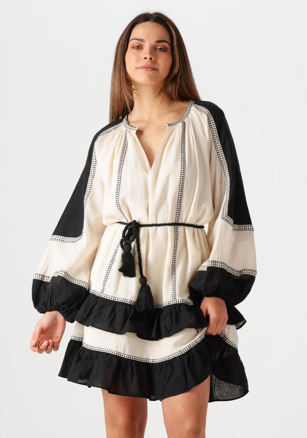 Devotion Elegante Ecru Mini Jurk Emphasis Beige Dames