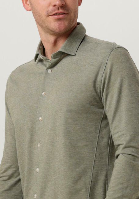 Olijf CAST IRON Casual overhemd LONG SLEEVE SHIRT CF JERSEY PIQUE TEC - large
