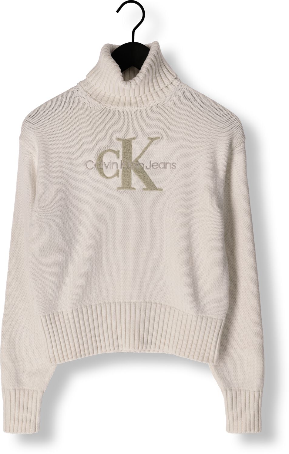 CALVIN KLEIN Dames Truien & Vesten Chenille Monologo Sweater Wit