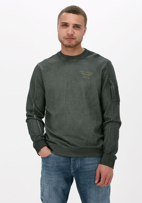 Olijf PME LEGEND Sweater R-NECK INTERLOCK COLD DYE - large