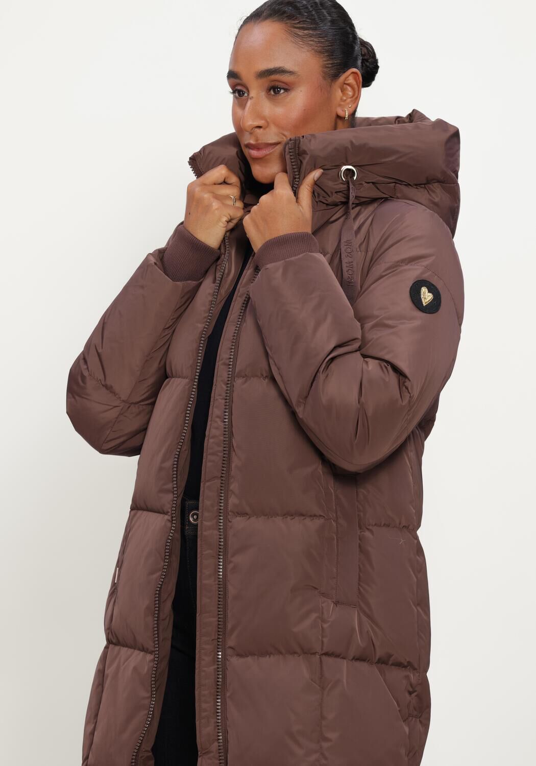 Bruine MOS MOSH Gewatteerde jas MMNOVA SQUARE DOWN COAT - large