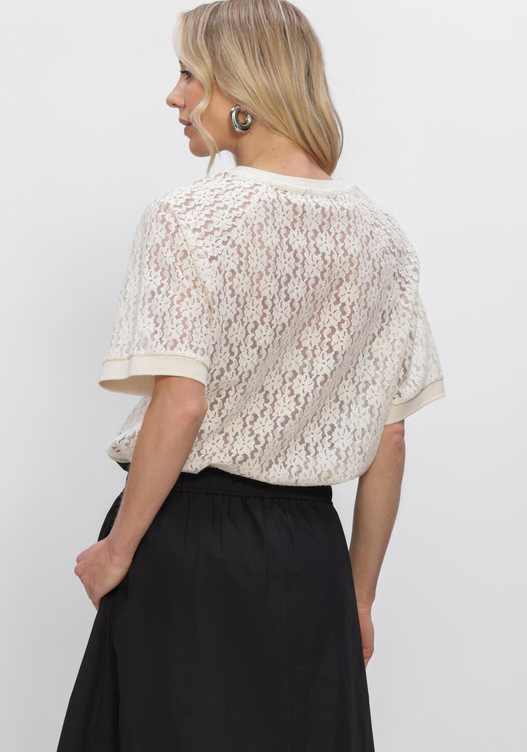 Zwarte SUMMUM T-shirt TOP SPORTY LACE - large