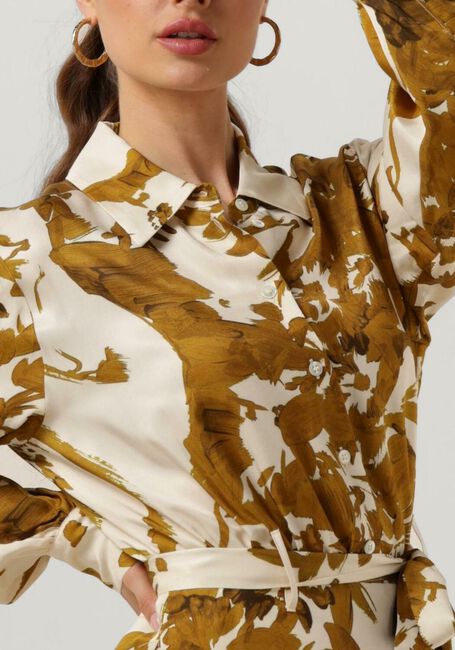 Gouden VANILIA Maxi jurk PRINTED DRESS - large