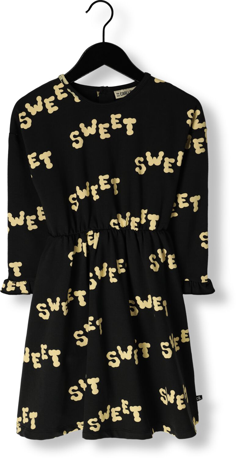 CARLIJNQ Meisjes Jurken Sweet-dress Longsleeve Ruffles Zwart
