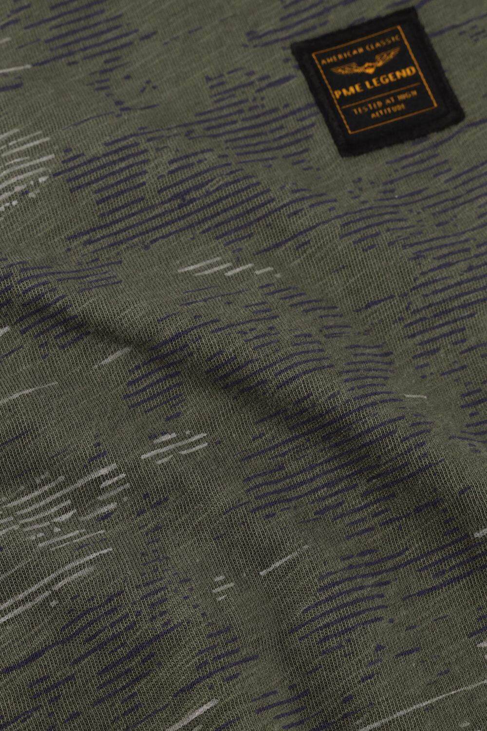 Groene PME LEGEND T-shirt AOP COTTON SLUB - large