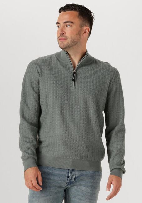 PURE PATH REGULAR FIT ZIG ZAG HALF ZIP KNITWEAR - large