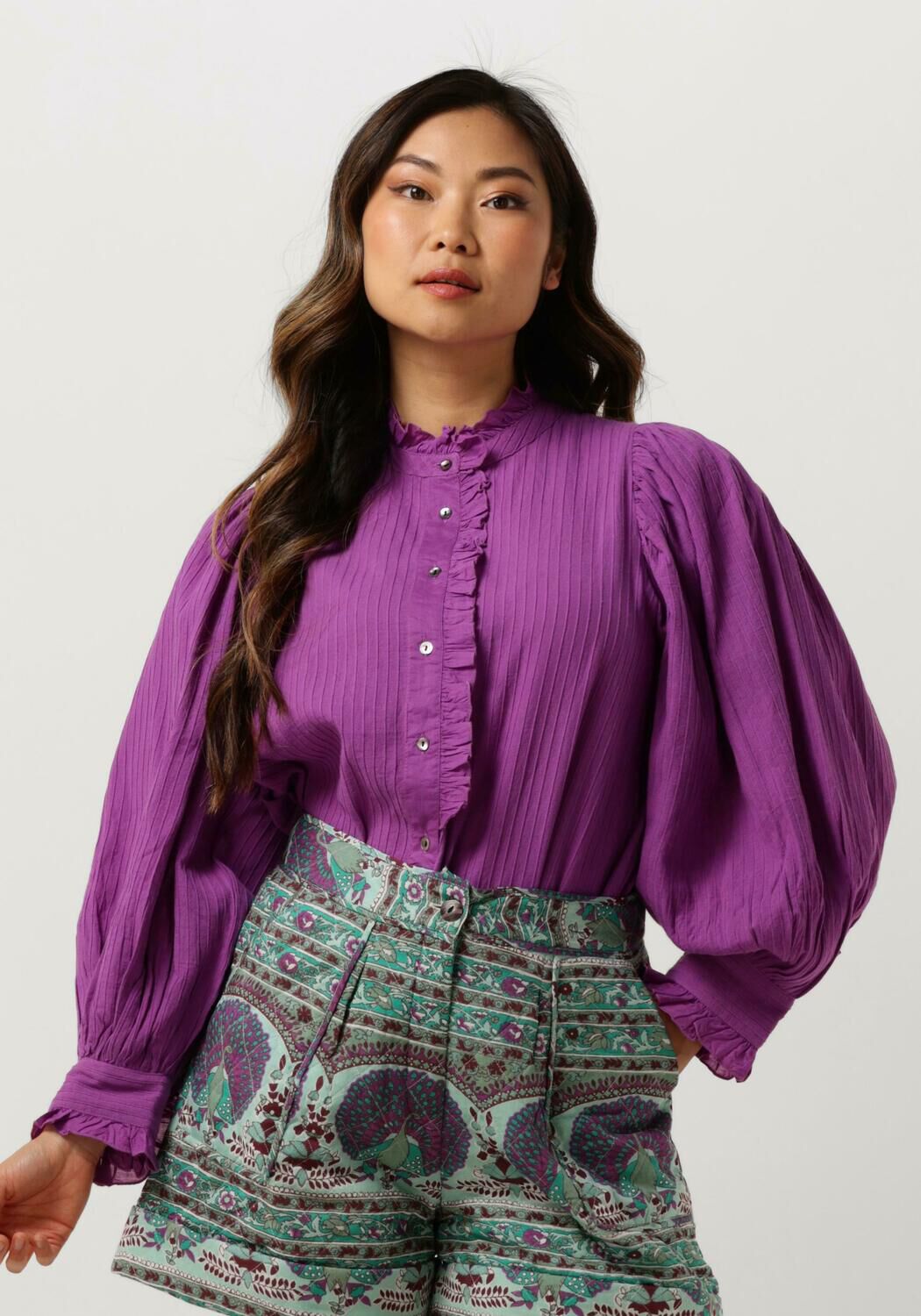 Antik batik Katoenen blouse Avon Purple Dames