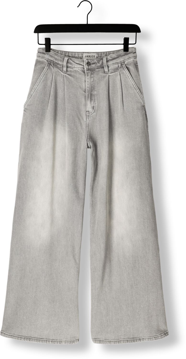 JANICE Dames Jeans Wijde Pijp Stretch Dollar Grijs