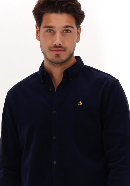 Donkerblauwe SCOTCH & SODA Casual overhemd SLIM-FIT FINE CORDUROY SHIRT - large