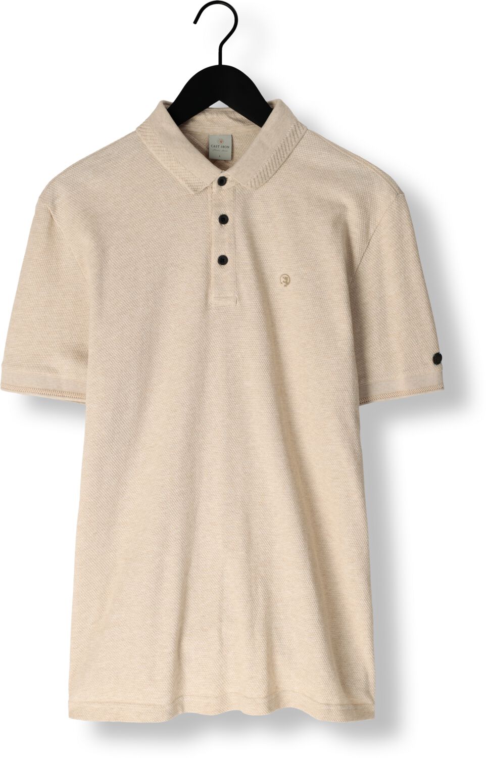 CAST IRON Heren Polo's & T-shirts Short Sleeve Polo Popcorn Jersey Melange Zand